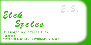 elek szeles business card